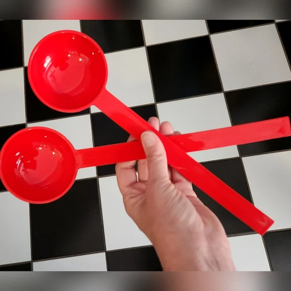 Dining 196s Dansk Designs Red Acrylic Salad Servers Poshmark